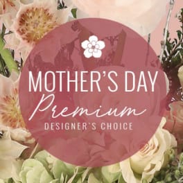 Mother's Day premium floral arrangement with pale pink and cream blooms