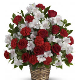 Red and White Sympathy Basket