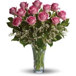 Make Me Blush - Dozen Long Stemmed Pink Roses