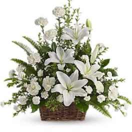 Peaceful White Lilies Basket