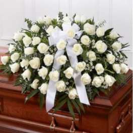 White Rose Half Casket Cover.