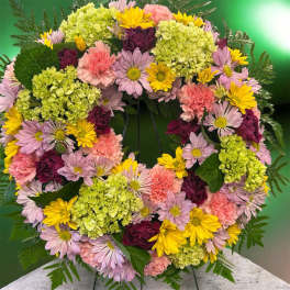 Spring sympathy wreath