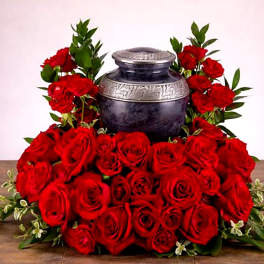 Always and Forever Arrangement – Red Rose Urn Tribute