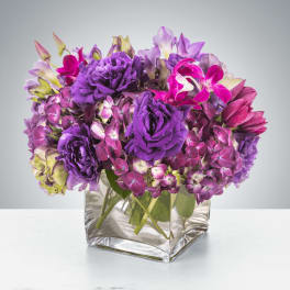 Set of 4. Event blooms in Purple