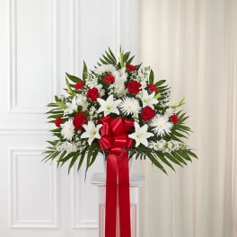 Heartfelt Sympathies™ Standing Basket- Red & White