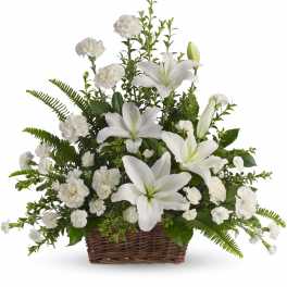 Peaceful White Lilies Basket