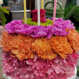 Bright Flower Birthday Cake