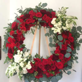 Red Sympathy Wreath