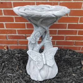 Large Concrete Butterfly Birdbath