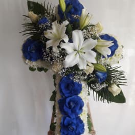 Blue & white standing Cross