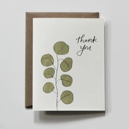 Simple Green | Blank Thank You Grateful Greeting Card