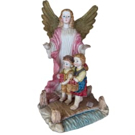 Angel figurine with two children standing on a small base