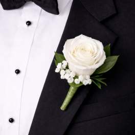 Boutonniere with White Rose