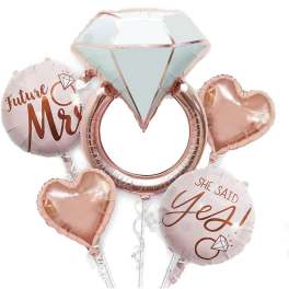 5Pcs Mylar Balloon Bridal Shower Set