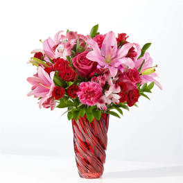 In Love Bouquet with Luxe Swirl Vase