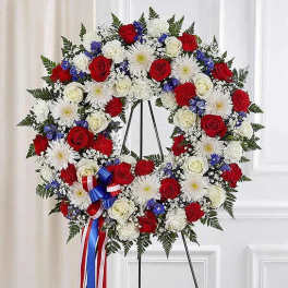Serene Blessings™ Standing Wreath- Red, White & Blue