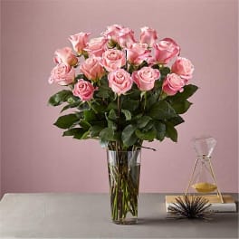 Dozen Long Stemmed Pink Roses by BloomNation™