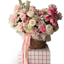 Paris in Pink Basket garden rose basket