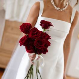 Simple Burgundy Bridal Bouquet