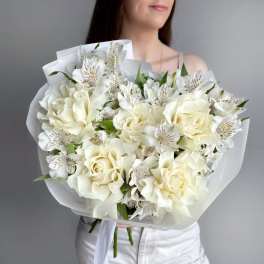White cotton mixed bouquet