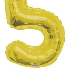Gold Number 5 Balloon