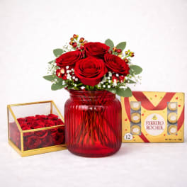 Romantic Ruby Roses Set