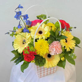 Sunny Garden Flower Basket