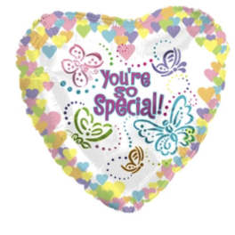 You're Special Pastel Butterfly Heart Balloon