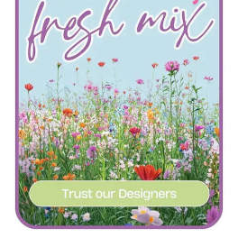 Mother's Day fresh mix card with a wildflower field illustration