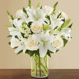 Classic All White Arrangement for Sympathy