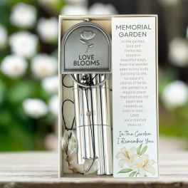 Memorial garden wind chime gift set in a box