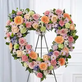 Always Remember Floral Heart Tribute- Pastel