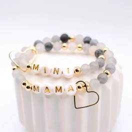 Mama & Mini matching bracelet- Gray