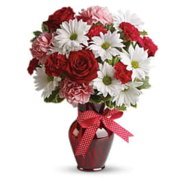 Hugs And Kisses Bouquet With Red Roses