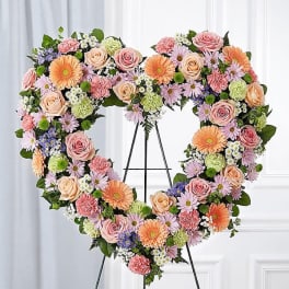 Always Remember™ Floral Heart Tribute- Pastel