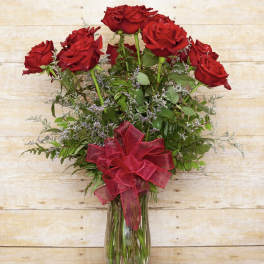 Deluxe Dozen LONG Stem Red Roses