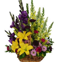 Sympathy Garden Flower Basket