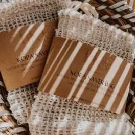 Two packaged mesh saver bags in a basket