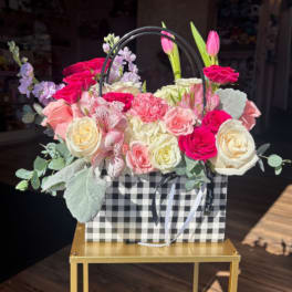 Enchanted Hot Pink Flower Tote