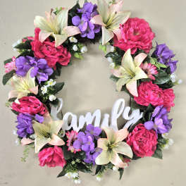 Family "Silk" Grapevine Wreath