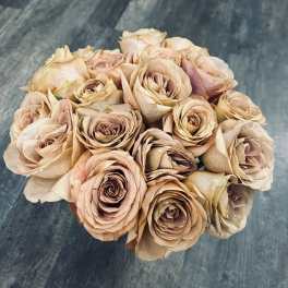 2 Dozen Roses in Galvanized Steel Vase