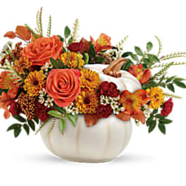 White pumpkin arrangement