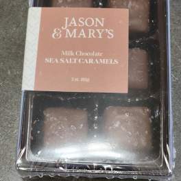 Box of milk chocolate sea salt caramels