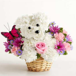 Precious Pup Flower Basket