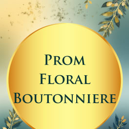 Prom floral boutonniere graphic with leafy border