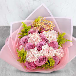 Purple Roses & Carnations