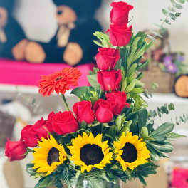 Rose and Sunflower design