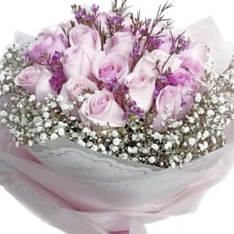Lavender wrapped roses