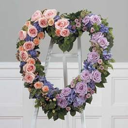 Triadic Heart in Lavender Orange and Green