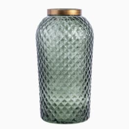 Gloria Olive Glass Flower Vase